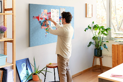 Panou din pluta Hartă a lumii cu steaguri de țări