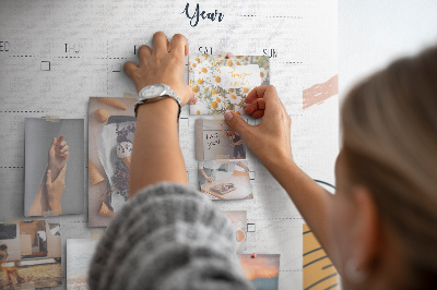 Panou din pluta Calendar colorat cu modele abstracte