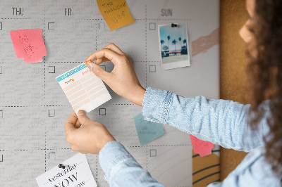 Panou din pluta Calendar colorat cu modele abstracte