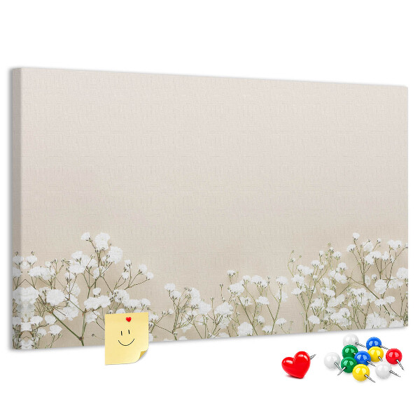 Panou de pluta Flori delicate pe un fundal neutru
