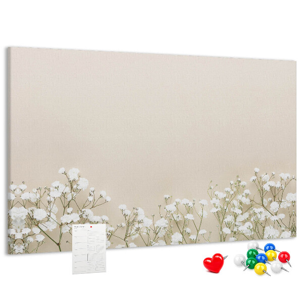 Panou de pluta Flori delicate pe un fundal neutru