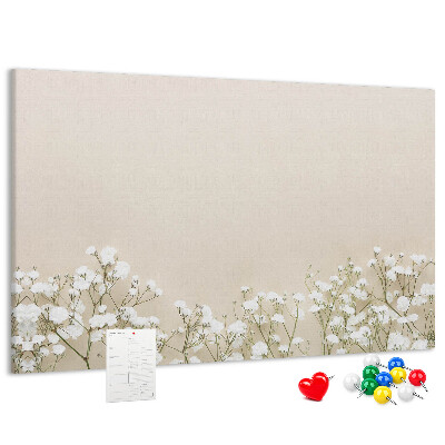 Panou de pluta Flori delicate pe un fundal neutru