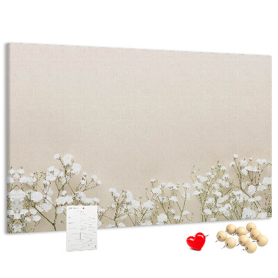Panou de pluta Flori delicate pe un fundal neutru