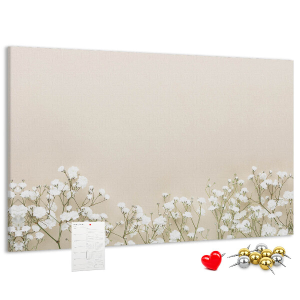 Panou de pluta Flori delicate pe un fundal neutru