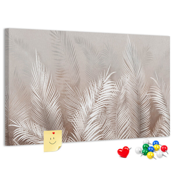 Panou de pluta Frunze delicate de palmier pe un fundal neutru