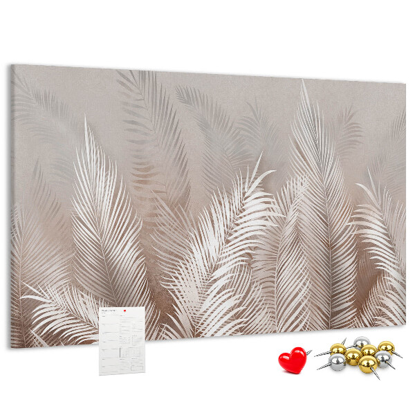 Panou de pluta Frunze delicate de palmier pe un fundal neutru