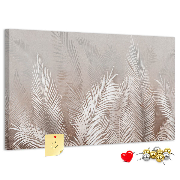 Panou de pluta Frunze delicate de palmier pe un fundal neutru