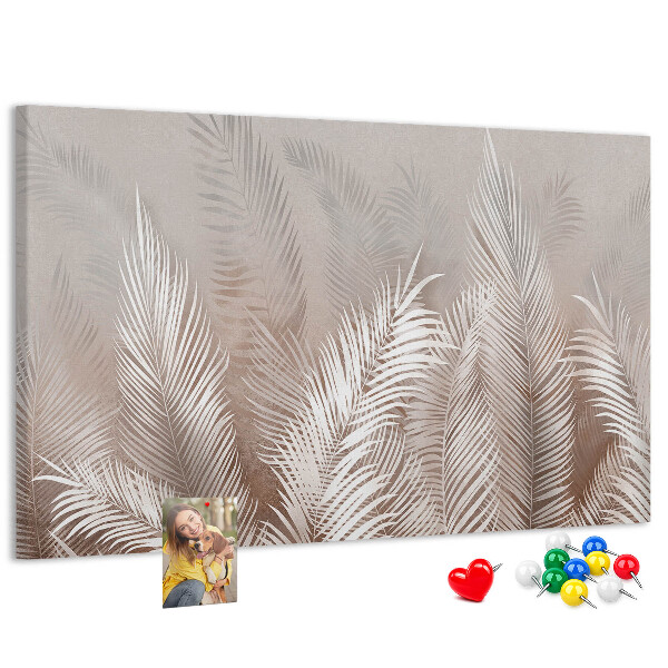 Panou de pluta Frunze delicate de palmier pe un fundal neutru