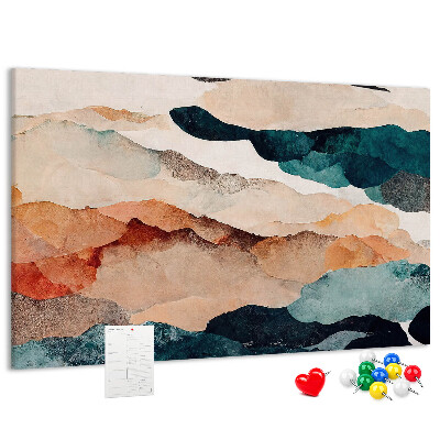 Panou de pluta Nori abstracte în culori estompate