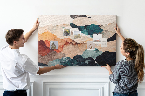 Panou din pluta Nori abstracte în culori estompate
