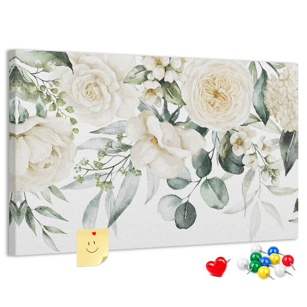 Panou de pluta Model floral în nuanțe delicate.