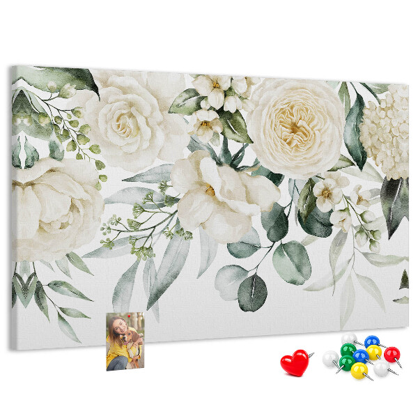 Panou de pluta Model floral în nuanțe delicate.