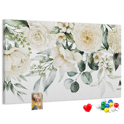Panou de pluta Model floral în nuanțe delicate.