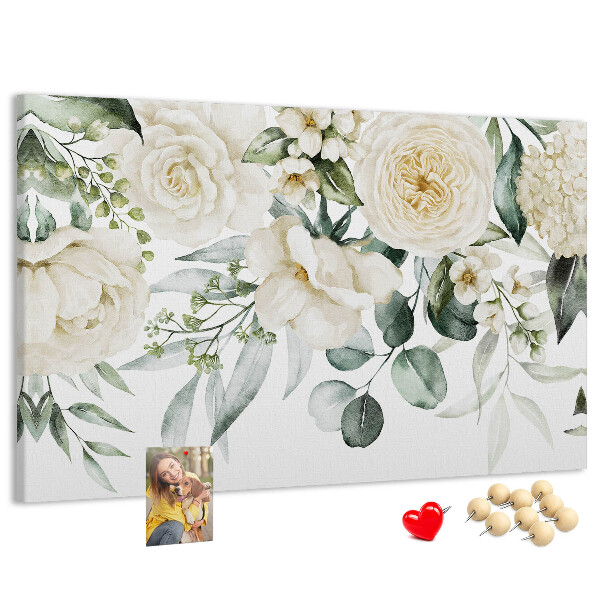 Panou de pluta Model floral în nuanțe delicate.