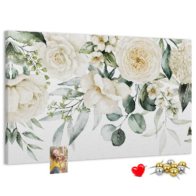 Panou de pluta Model floral în nuanțe delicate.