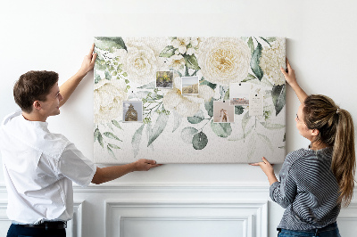 Panou de pluta Model floral în nuanțe delicate.