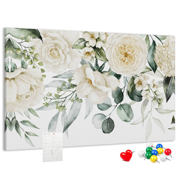Panou de pluta Model floral în nuanțe delicate.