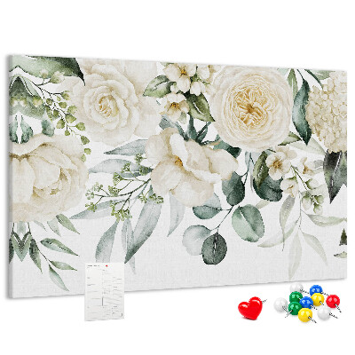 Panou de pluta Model floral în nuanțe delicate.