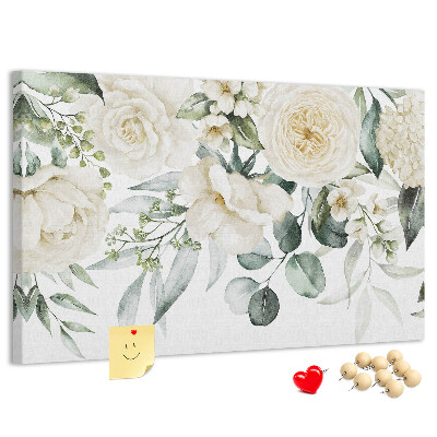 Panou de pluta Model floral în nuanțe delicate.