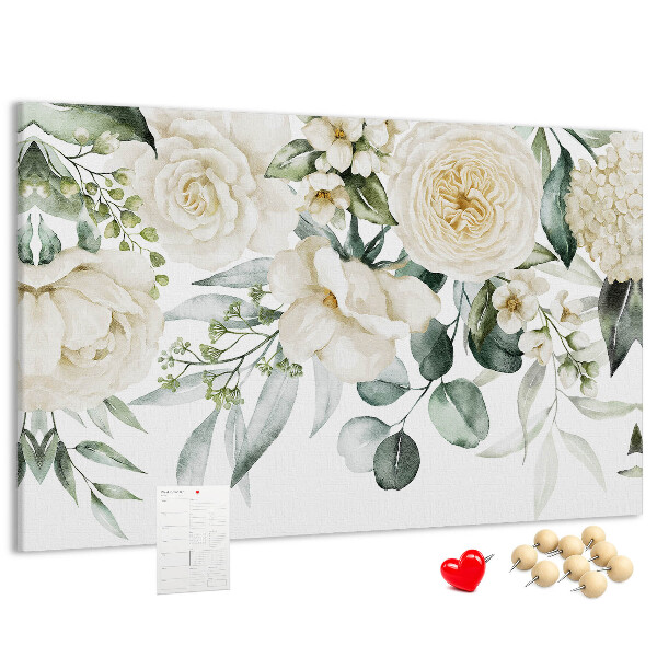Panou de pluta Model floral în nuanțe delicate.