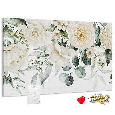 Panou de pluta Model floral în nuanțe delicate.
