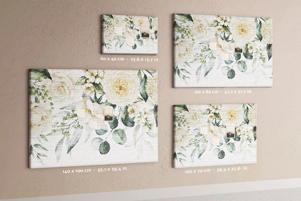 Panou de pluta Model floral în nuanțe delicate.