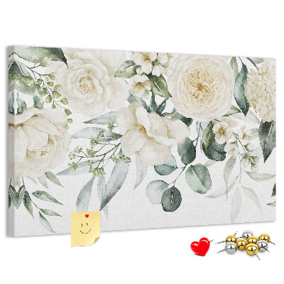 Panou de pluta Model floral în nuanțe delicate.