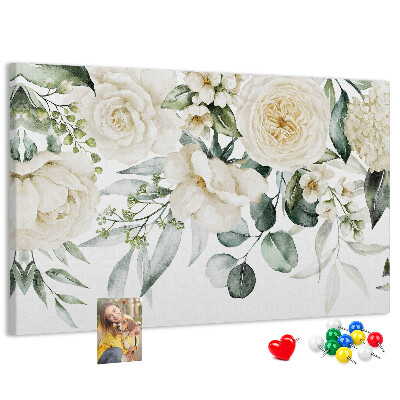 Panou de pluta Model floral în nuanțe delicate.