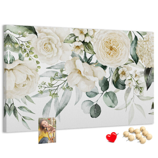 Panou de pluta Model floral în nuanțe delicate.