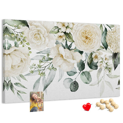 Panou de pluta Model floral în nuanțe delicate.