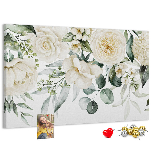 Panou de pluta Model floral în nuanțe delicate.