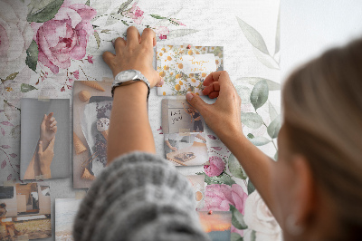 Panou din pluta Model floral în nuanțe pastelate