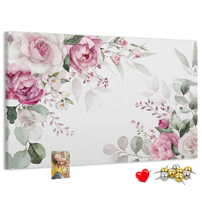 Panou din pluta Model floral în nuanțe pastelate