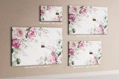 Panou din pluta Model floral în nuanțe pastelate