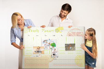 Panou din pluta Agenda de familie cu model citric.