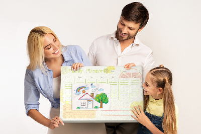 Panou din pluta Agenda de familie cu model citric.