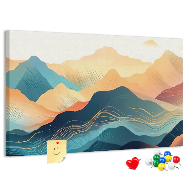 Panou din pluta Munți abstracți în nuanțe pastelate