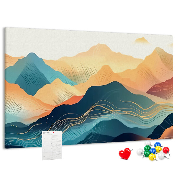 Panou din pluta Munți abstracți în nuanțe pastelate