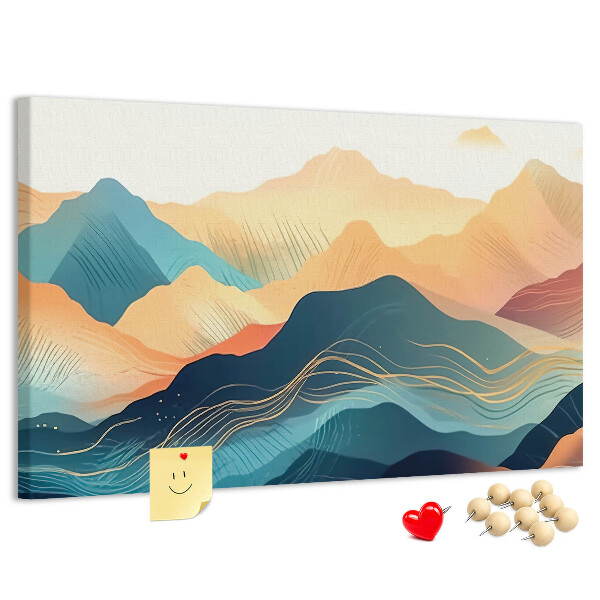 Panou din pluta Munți abstracți în nuanțe pastelate