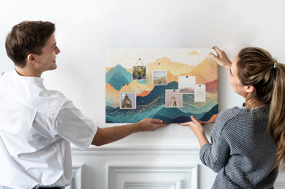 Panou din pluta Munți abstracți în nuanțe pastelate