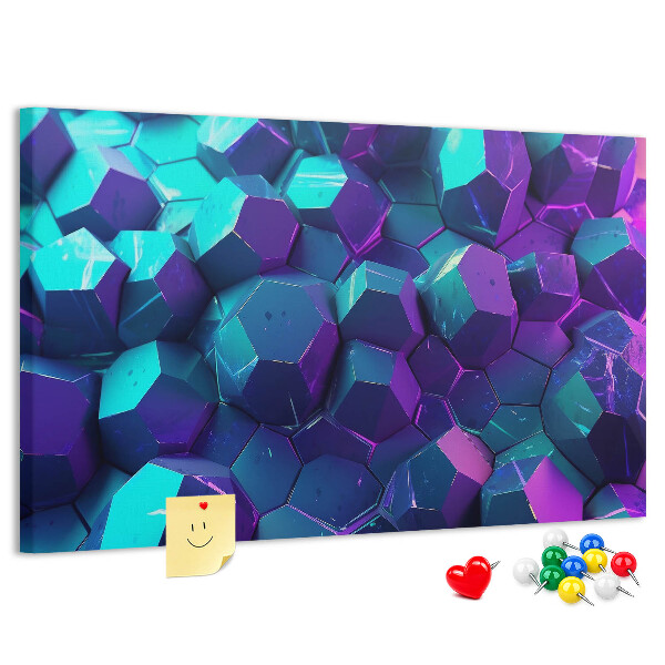 Panou de pluta Structuri geometrice în nuanțe de violet.