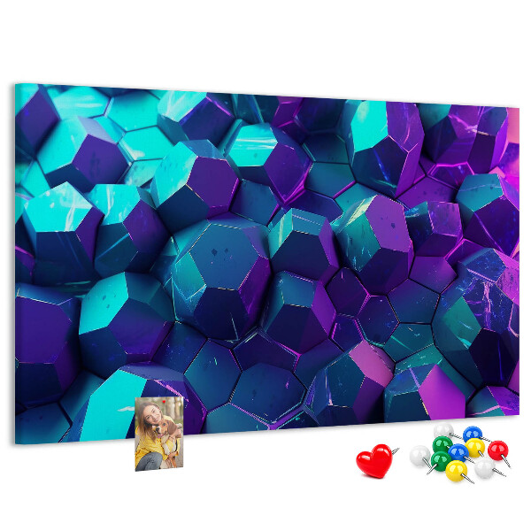 Panou de pluta Structuri geometrice în nuanțe de violet.