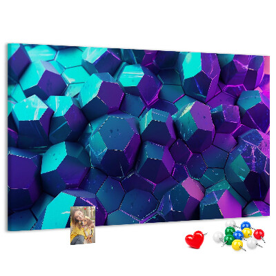 Panou de pluta Structuri geometrice în nuanțe de violet.