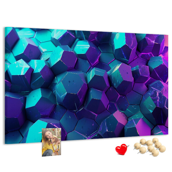 Panou de pluta Structuri geometrice în nuanțe de violet.