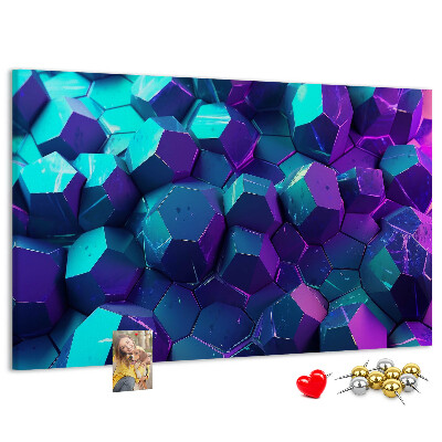 Panou de pluta Structuri geometrice în nuanțe de violet.