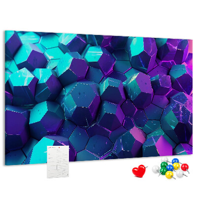 Panou de pluta Structuri geometrice în nuanțe de violet.