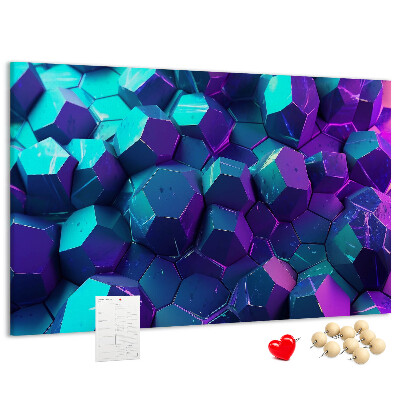 Panou de pluta Structuri geometrice în nuanțe de violet.
