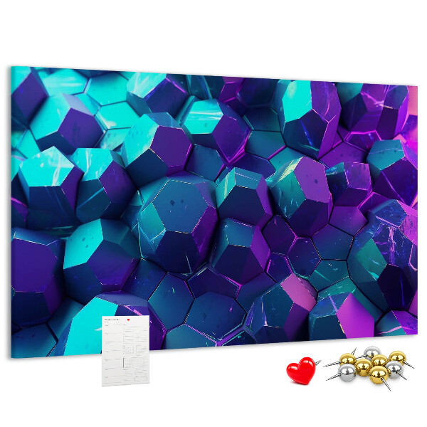 Panou de pluta Structuri geometrice în nuanțe de violet.