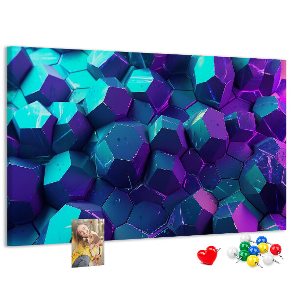 Panou de pluta Structuri geometrice în nuanțe de violet.
