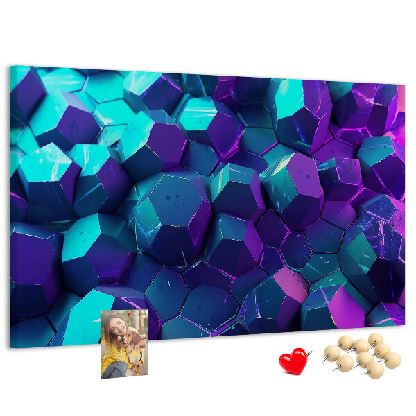 Panou de pluta Structuri geometrice în nuanțe de violet.